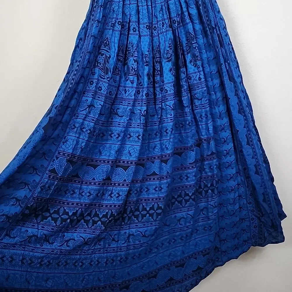 Free People Paradise Midi Small Blue Black Dress